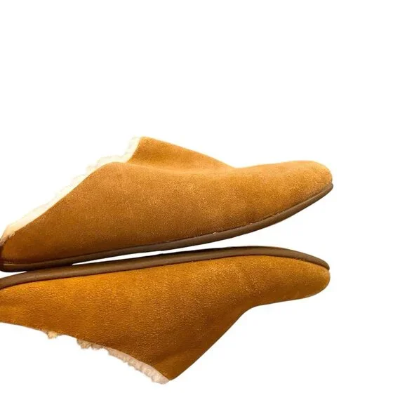 Fit Flop Chrissie Suede Shearling Slipper Chestnut US 7 EUR 38 Slip On Sandal - Picture 6 of 9